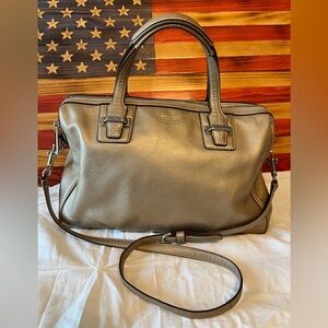 Coach Metallic Tan Leather Satchel